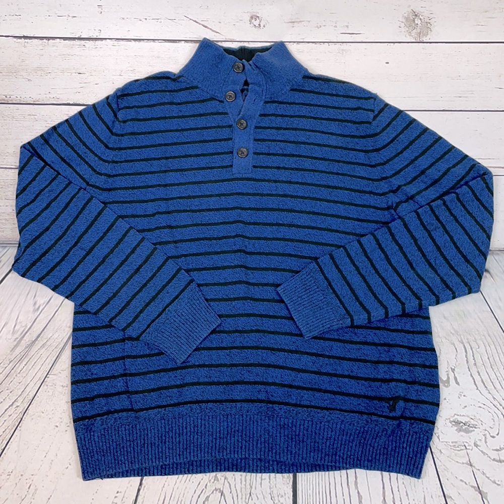 American Eagle- Navy/black striped sweater, Large